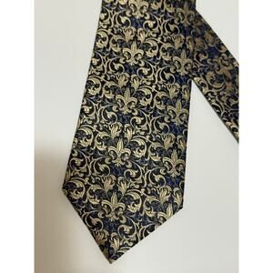 Vintage 90's Ateseta Abstract Men's Necktie - Green & Gold